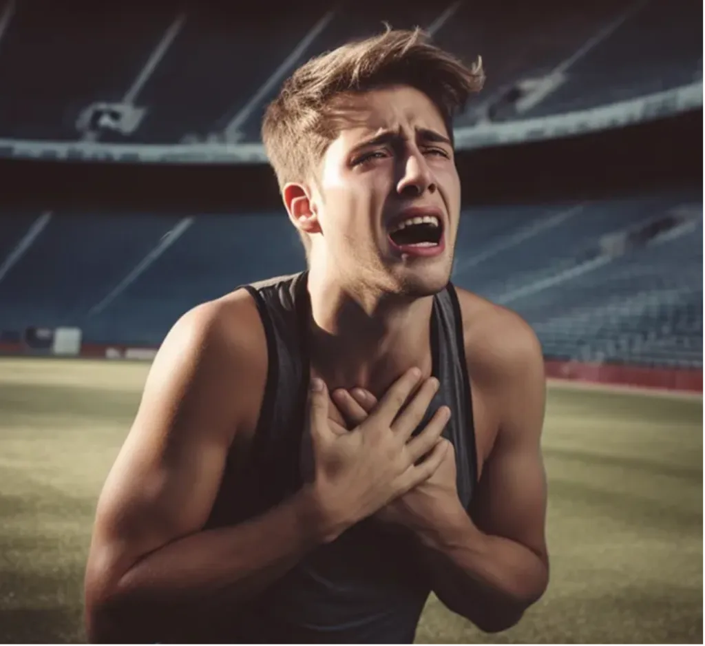 Athlete-Grabbing-Chest-Chris-Flowers