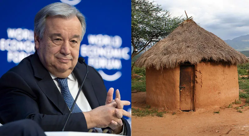 antonio-guterres-united-nations-mud-hut-net-zero