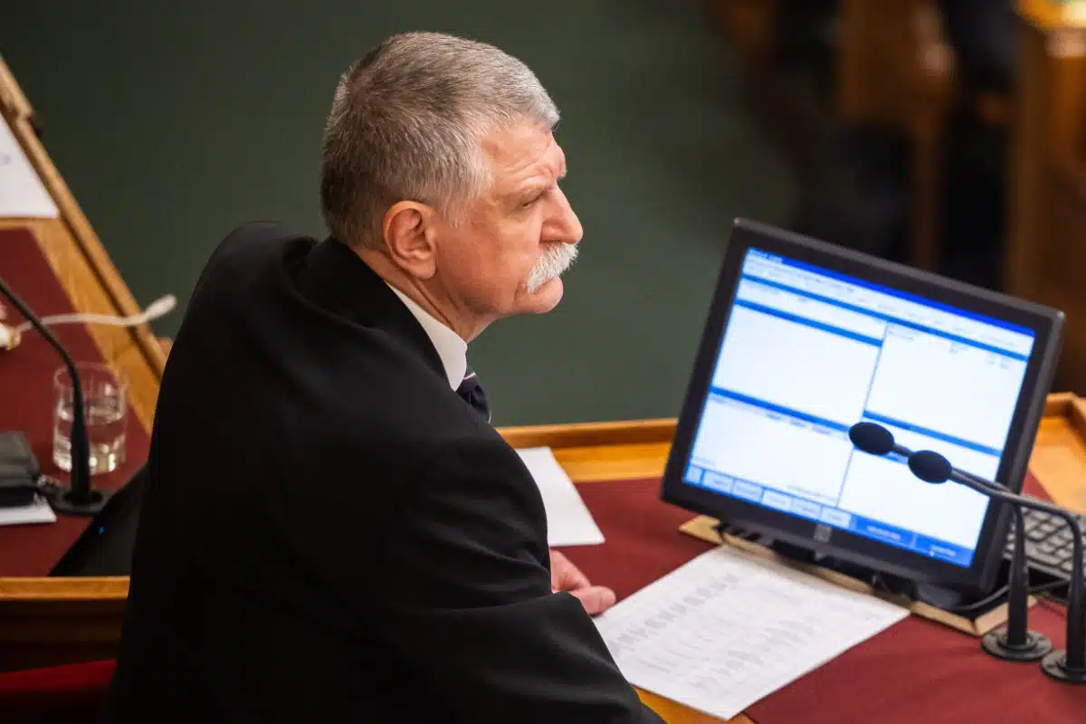 26-February-2024-Hungary-Budapest_-Laszlo-Kover-Speaker-of-the-Hungarian-Parliament-attends-the-parliamentary-session-prior-to-the-vote-on-the-ratification-of-Swedens-NATO-membership.-Photo_-Marton-Mo.jp