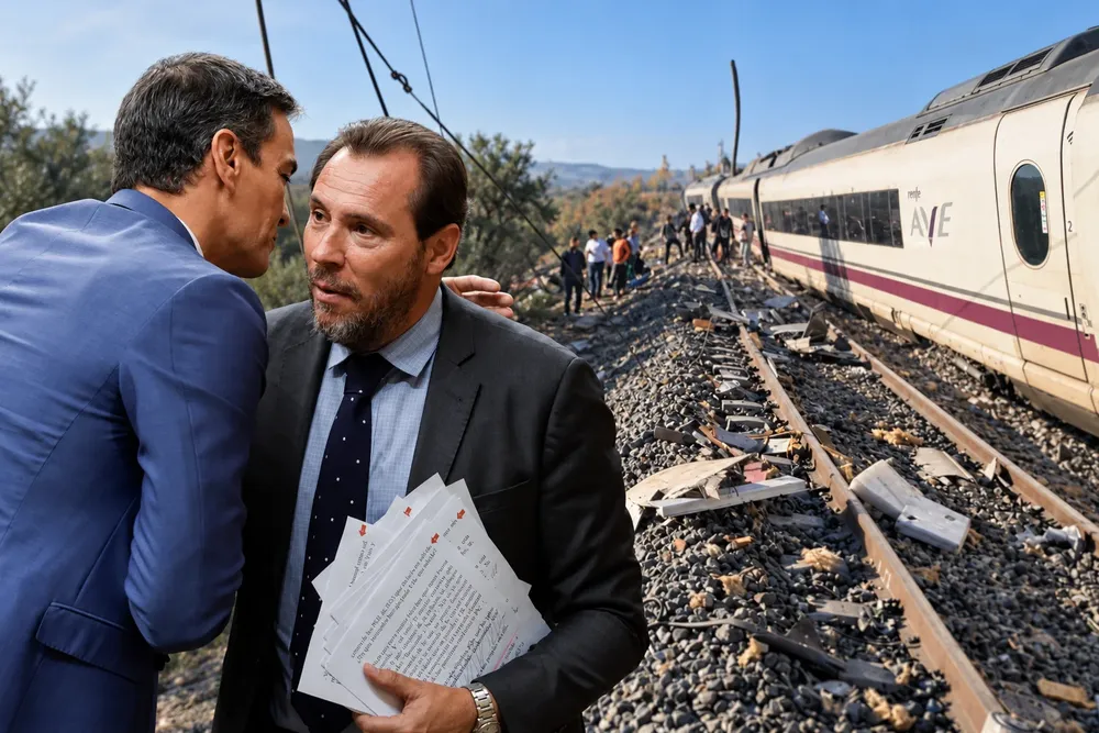 Funcionarios-ante-el-tren-descarrilado